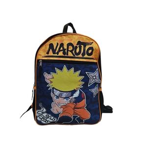 Bioworld Naruto Boys Backpack Orange  Black 16" Animad Ninja Hidden Leaf Uzumaki